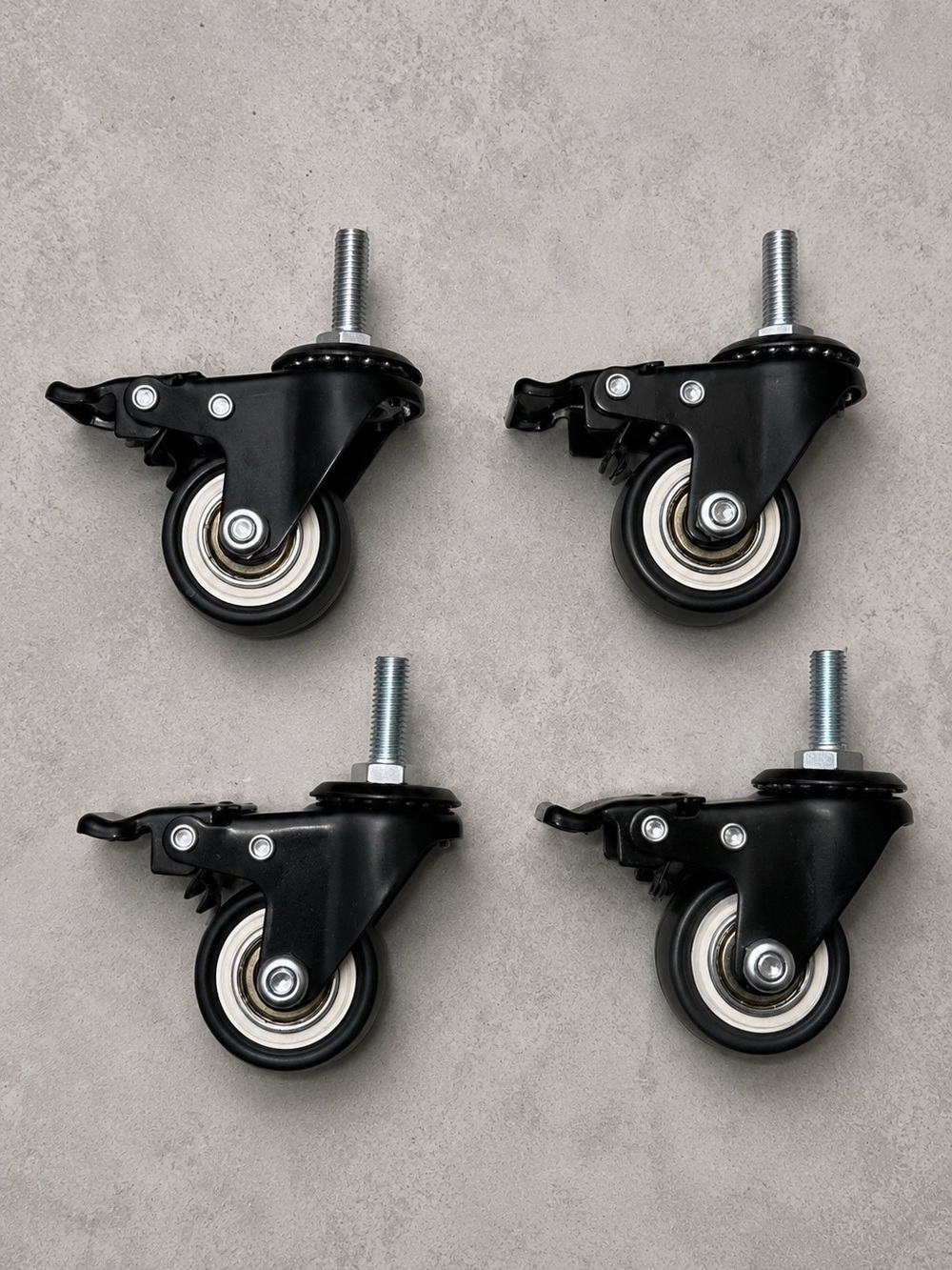 COOWOO 3" Stem Caster Wheels 5/16" -18 x 1-1/2" (Set of 4)